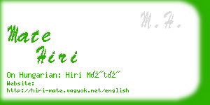 mate hiri business card